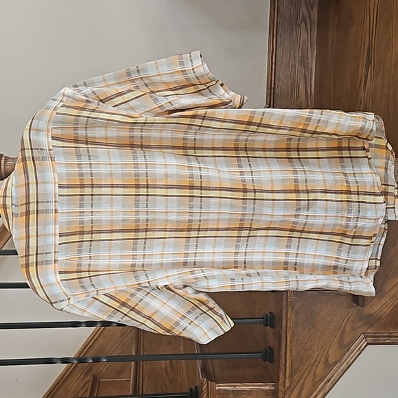 Lanzino 100% Linen Short Sleeves Plaid Shirt - Picture 2 of 10